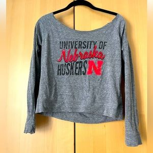 Official University Of Nebraska - Lincoln off the shoulder crop top